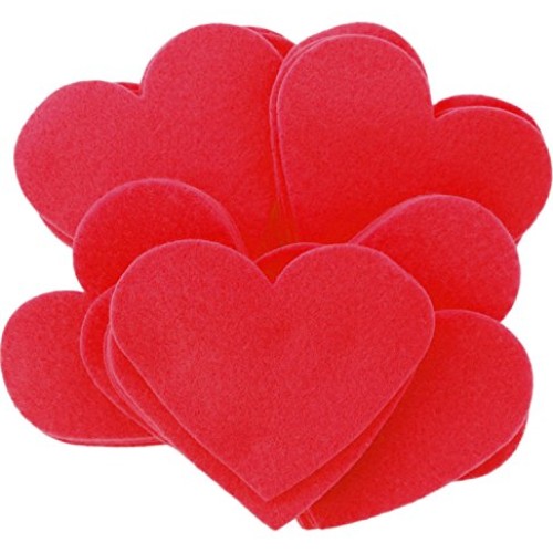 Playfully Ever After 3 Inch 28pc Felt Hearts Red
