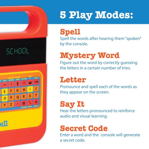 Speak & Spell Educational Learning Toy, Spelling Games, 80s Retro Handheld