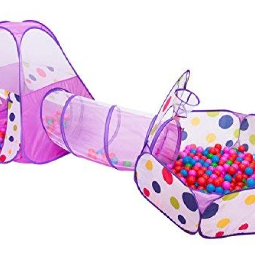 PlayO Ball Pit for Toddlers - 3-Piece Pop Up Kids Tent with Crawl ...