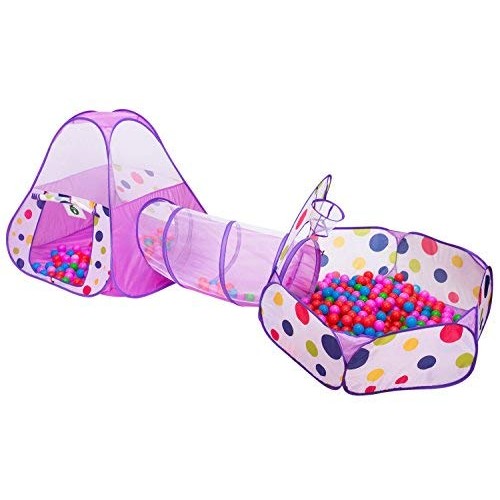 PlayO Ball Pit for Toddlers - 3-Piece Pop Up Kids Tent with Crawl ...