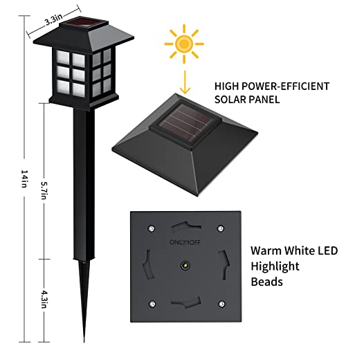 PLEAPOP Solar Outdoor Lights, 12 Pack Waterproof Solar Pathway Lig...