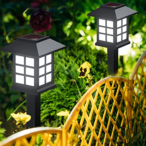 PLEAPOP Solar Outdoor Lights, 12 Pack Waterproof Solar Pathway Lig...