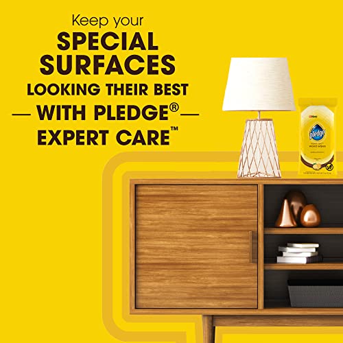 Pledge Expert Care Wood Wipes, Shines and Protects, Removes Finger...