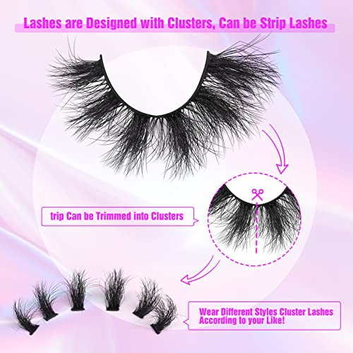 Mink Lashes Fluffy 18mm False Eyelashes Wispy Natural Look 6 Pairs...