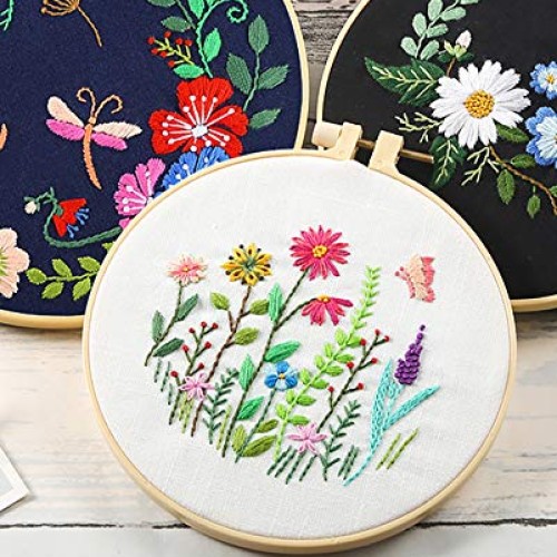 Pllieay 100% Soft Cotton Fabric for Embroidery, Garment Craft, Flo...