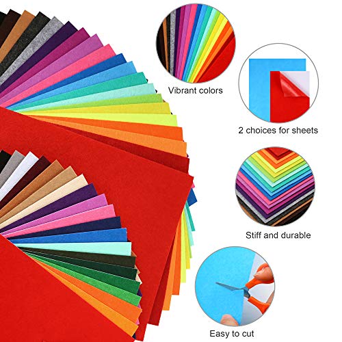Pllieay 326 Pieces Stiff Felt Fabric Sheets with Embroidery Sewing...