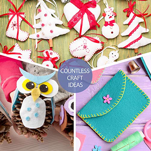 Pllieay 326 Pieces Stiff Felt Fabric Sheets with Embroidery Sewing...