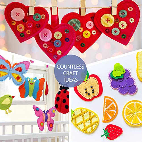 Pllieay 326 Pieces Stiff Felt Fabric Sheets with Embroidery Sewing...