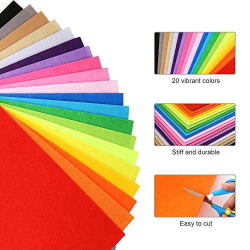 Pllieay 71 Pieces Felt Sheets Stiff Fabric Sheets Baby Shower Bow ...