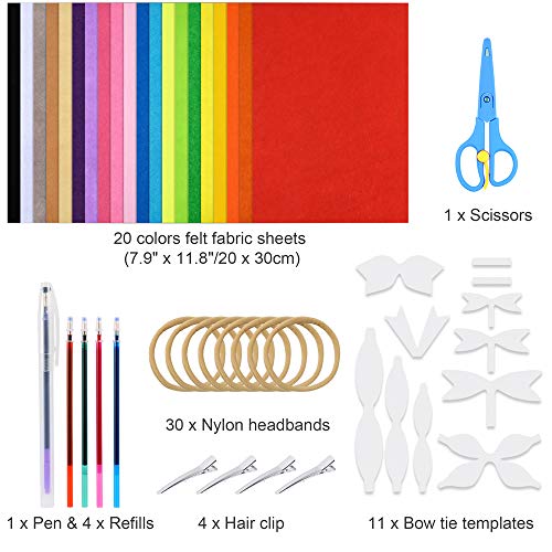 Pllieay 71 Pieces Felt Sheets Stiff Fabric Sheets Baby Shower Bow ...