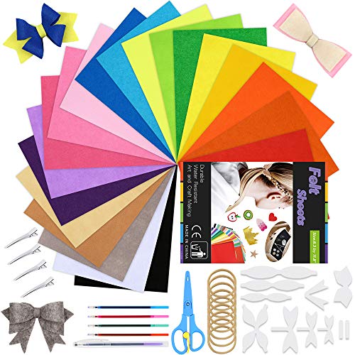 Pllieay 71 Pieces Felt Sheets Stiff Fabric Sheets Baby Shower Bow ...