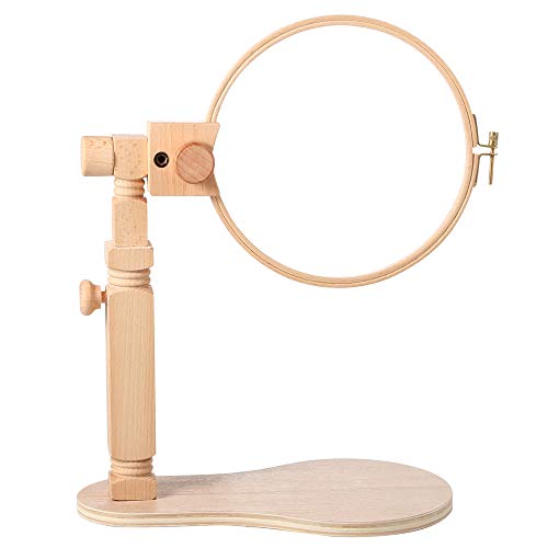 Pllieay Wooden Adjustable Rotated Embroidery Hoop Stand with Embro...