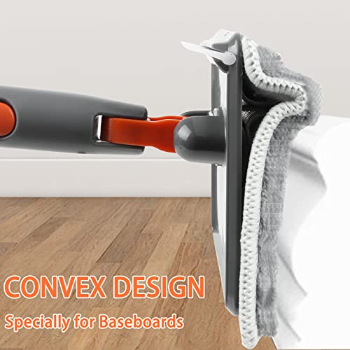 PLOEOUAR Baseboard Cleaner with Long Handle - Convex Design Duster...