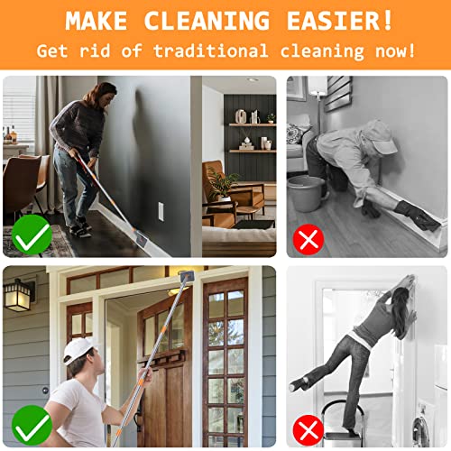 PLOEOUAR Baseboard Cleaner with Long Handle - Convex Design Duster...