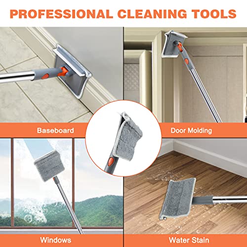PLOEOUAR Baseboard Cleaner with Long Handle - Convex Design Duster...