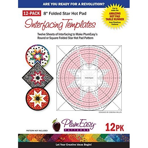 Folded Star 8-inch Hot Pad Interfacing Templates 12-pack: 12 Custo...