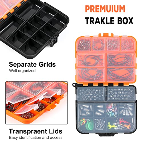PLUSINNO 201pcs Fishing Accessories Kit, Fishing Tackle Box with T...