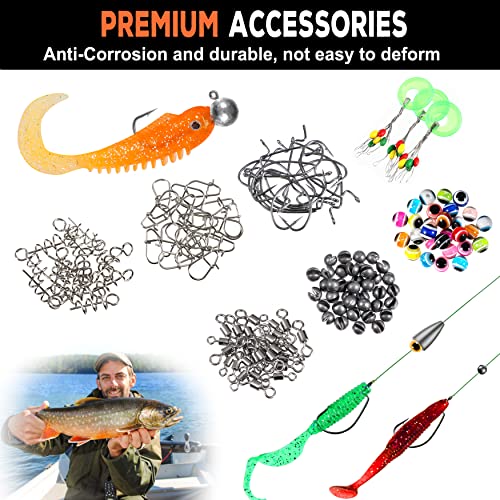 PLUSINNO 201pcs Fishing Accessories Kit, Fishing Tackle Box with T...