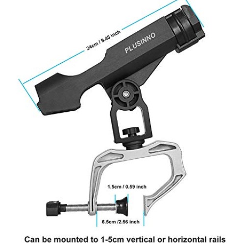 PLUSINNO Fishing Boat Rods Holder with Large Clamp Opening 360 Deg...