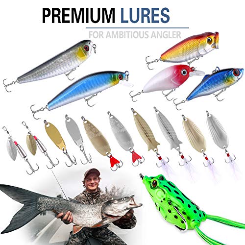 PLUSINNO Fishing Lures Baits Tackle Including Crankbaits, Spinnerb...