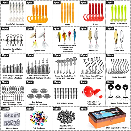 PLUSINNO Fishing Lures for 12 Rigs, Fishing Tackle Box with Tackle...
