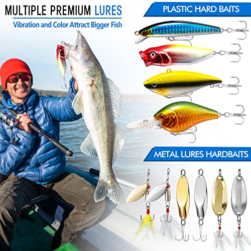 PLUSINNO Fishing Lures for 12 Rigs, Fishing Tackle Box with Tackle...
