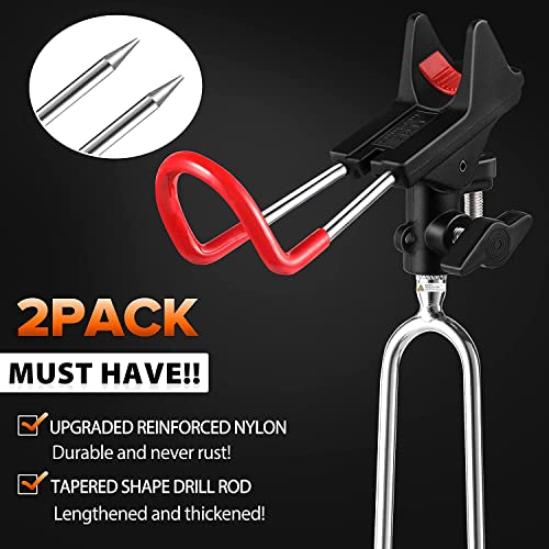PLUSINNO Fishing Rod Holders for Bank Fishing - 2 Pack Fishing Pol...