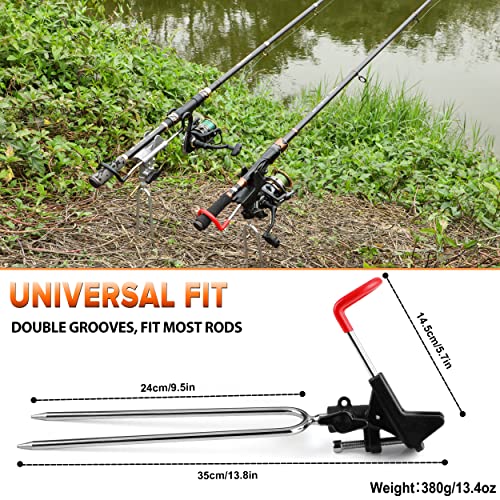 PLUSINNO Fishing Rod Holders for Bank Fishing - 2 Pack Fishing Pol...