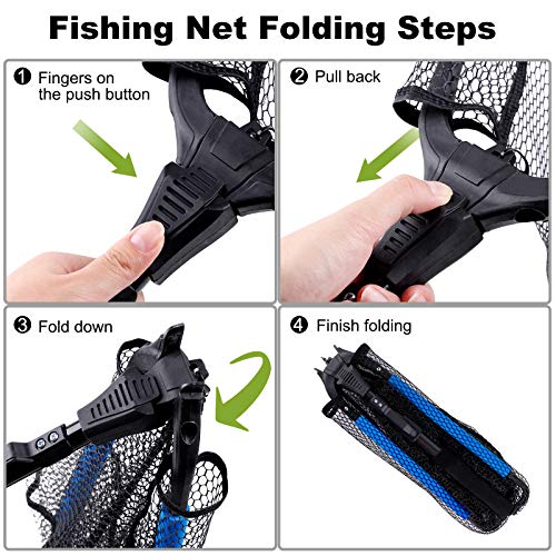 PLUSINNO Floating Fishing Net for Fly, Kayak, Catfish, Bass,Steelh...