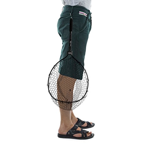 PLUSINNO Fly Fishing Net Fish Landing Net, Trout Bass Net Soft Rub...