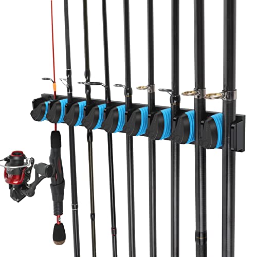 PLUSINNO Vertical Fishing Rod Holder, Wall Mounted Fishing Rod Rac...