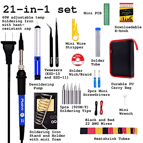 Soldering Iron Kit - Soldering Iron 60 W Adjustable Temperature, S...