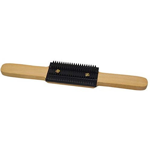 15 Serrated Buff Rake Tool with Wooden Handle for Compound Cleani...
