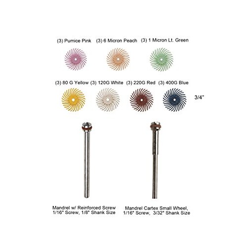 3/4 3M Micron Radial Disc Polishing Kit w/ 3/32 + 1/8 Mandrel S...