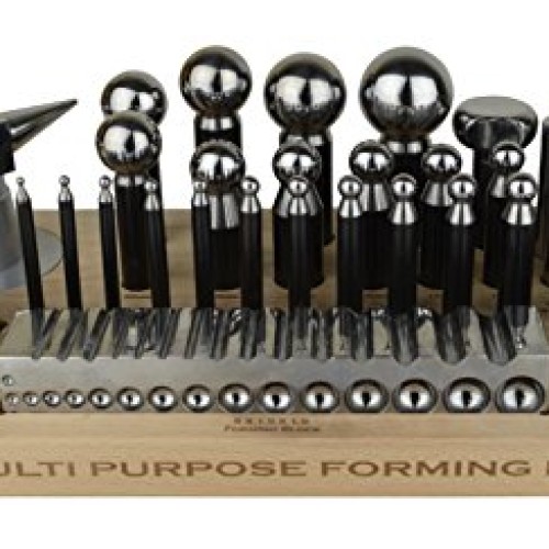 43-Piece Multi-Purpose Metal Forming Dapping Set w/Block, Anvil, S...