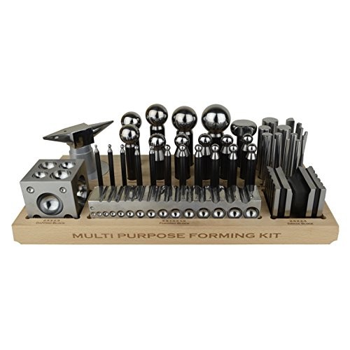 43-Piece Multi-Purpose Metal Forming Dapping Set w/Block, Anvil, S...