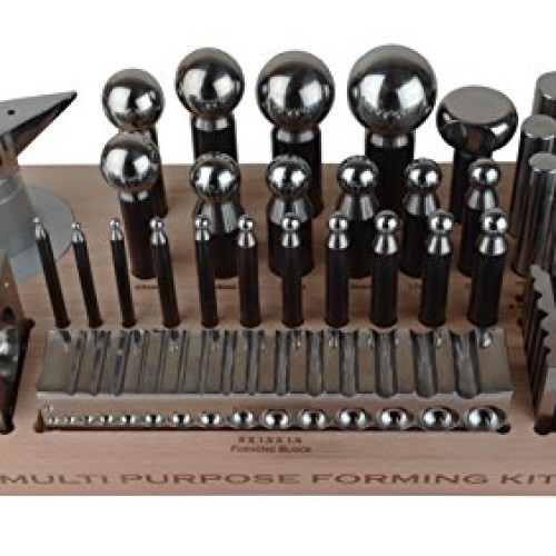 43-Piece Multi-Purpose Metal Forming Dapping Set w/Block, Anvil, S...