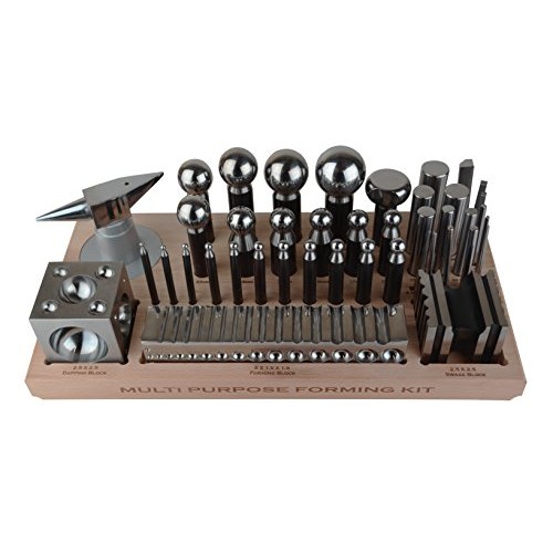 43-Piece Multi-Purpose Metal Forming Dapping Set w/Block, Anvil, S...