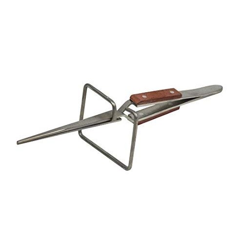 6-1/4 Straight Fiber-Grip Cross-Locking Tweezers with Stand for S...
