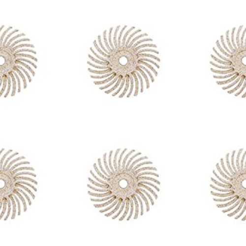 6-Piece White 3M Micron Radial Rotary Disc Set 9/16 120 Grit Jewe...