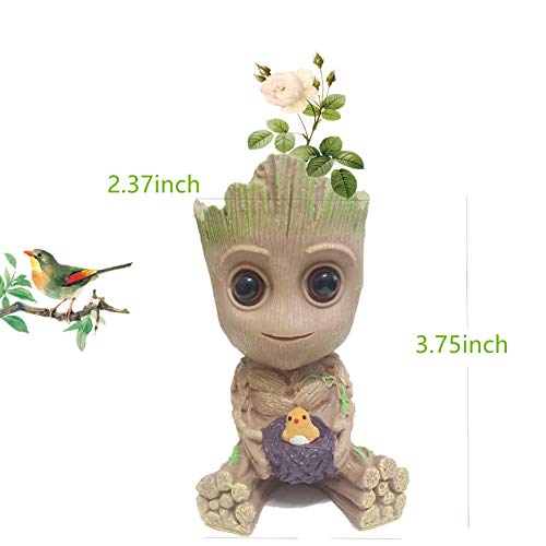 pobpop Treeman Baby Groot Flowerpot Succulent Planter Cute Green P...