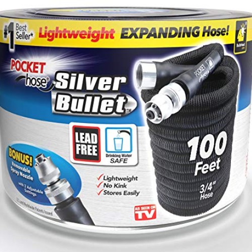 Original Pocket Hose Silver Bullet Garden Hose, As Seen On TV Lead...
