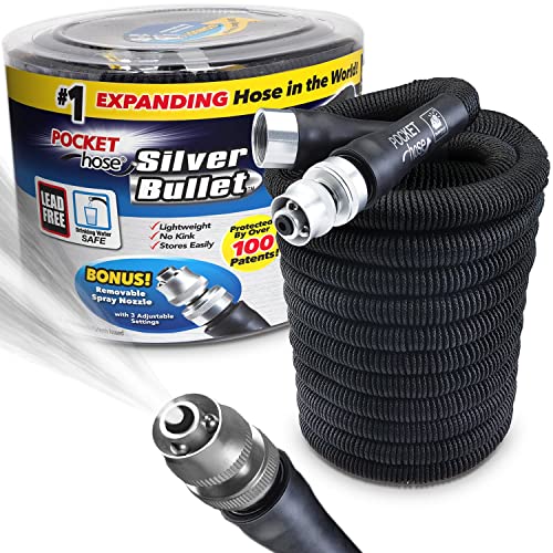 Original Pocket Hose Silver Bullet Garden Hose, As Seen On TV Lead...