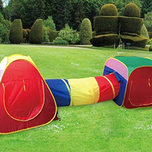 Cubby-Tube-Teepee 3pc Pop-up Play Tent Children Tunnel Kids Advent...
