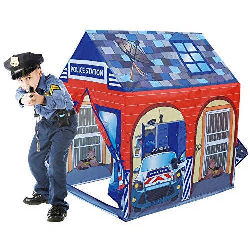 POCO DIVO Police Station Play Tent Kids Pretend Super Hero Playhouse