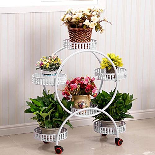 Plant Stand, Multi Tiered Corner Plant Rack Rolling Plant Flower D...