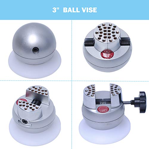 Podoy Jewelers Engraving Tools Block Ball Vise 3 inch with 35Pcs A...