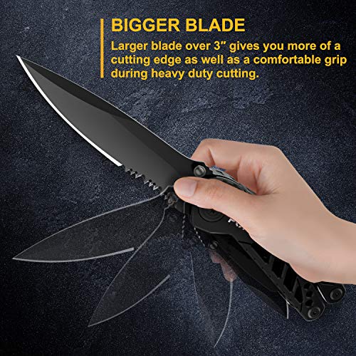 Multitool Knife, POHAKU 13 in 1 Portable Multifunctional Multi too...