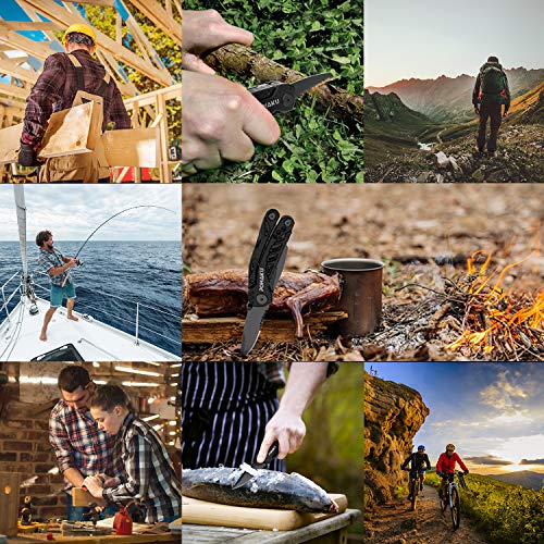 Multitool Knife, POHAKU 13 in 1 Portable Multifunctional Multi too...