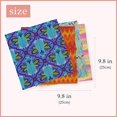 POL&CO 50pcs 9.8 x 9.8 Cotton Fabric Squares Bundle – 100% Cotto...